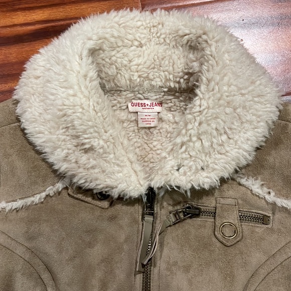 Guess Jeans Y2K Suede Fur Jacket M - Picture 2 of 5